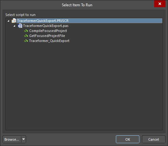 Ensure the script is selected