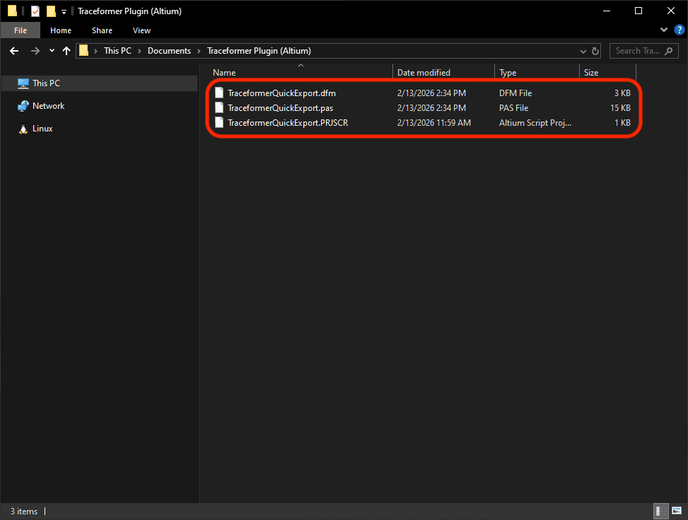 Unzip the script contents in a known location